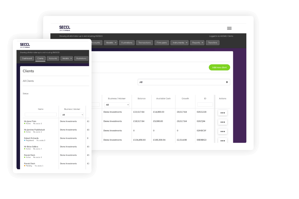 Screenshot of Seccl platform